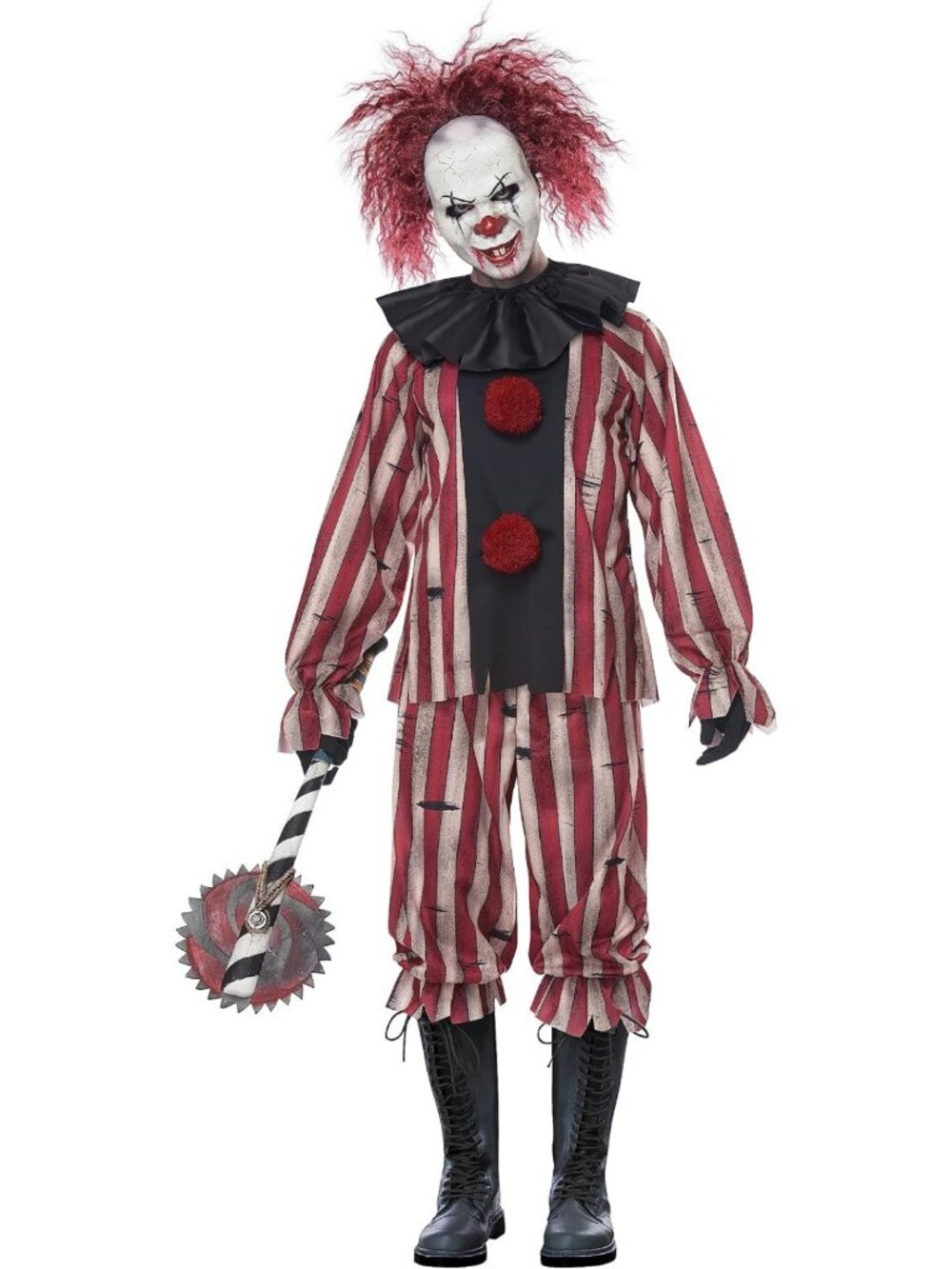 Men's Nightmare Clown Costume - Adult Size Spooky Halloween Outfit, Fun Dress-Up